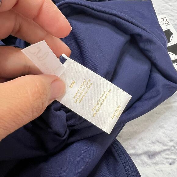 Anne Cole Navy Blue Plus Size Bikini Bottom Size 22W 3-Way Convertible New - Picture 5 of 5